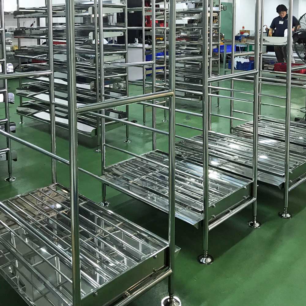 Kệ thép không gỉ sản xuất thực phẩm/Stainless steel shelves for food manufacturing