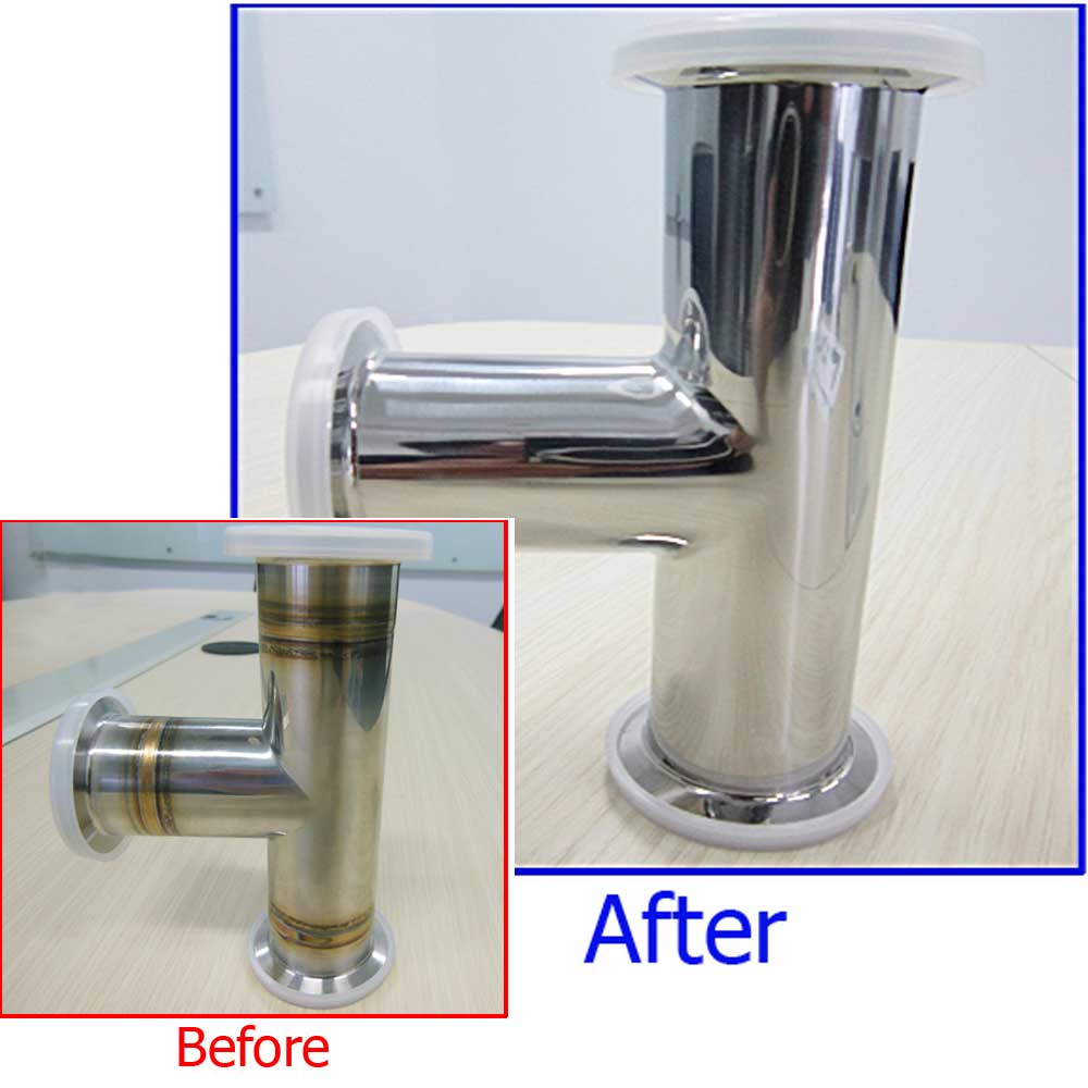Electrolytic polishing sample of pipe fittings / Mẫu đánh bóng điện phân của mối nối ống