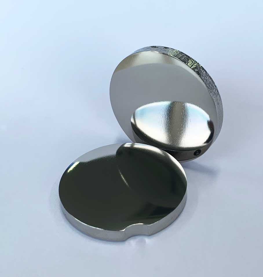 Titanium products finished by buffing